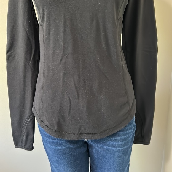 LULULEMON Run Ice Queen Long Sleeve Shirt Black Quilted Sz S - Picture 5 of 14